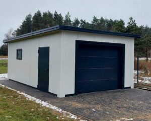Garaż z płyty warstwowej firmy Garage Delux