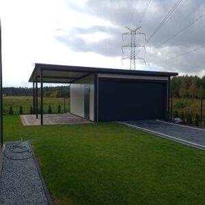 Garaż z płyty warstwowej firmy Garage Delux